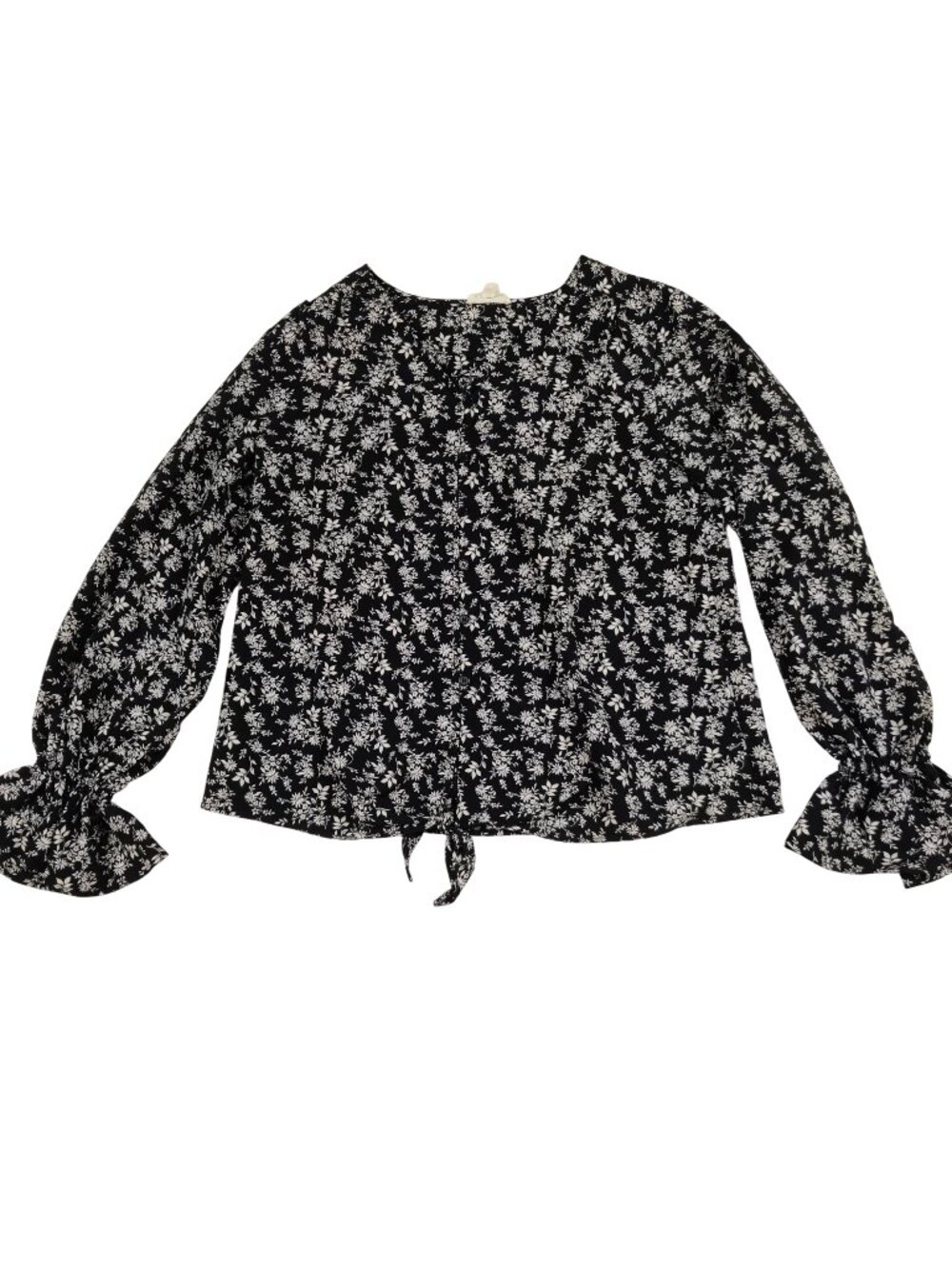 Sandy & Sid Floral Fairy Grunge Top M Black Button Up Whimsygoth Romantic Indie